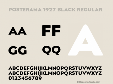 Posterama 1927 Black Regular Version 1.00 Font Sample