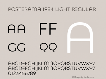 Posterama 1984 Light Regular Version 1.00 Font Sample