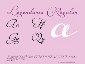 Legendaria Regular Version 1.000 2014 initial release Font Sample