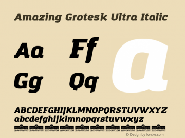 Amazing Grotesk Ultra Italic Version 1.001图片样张