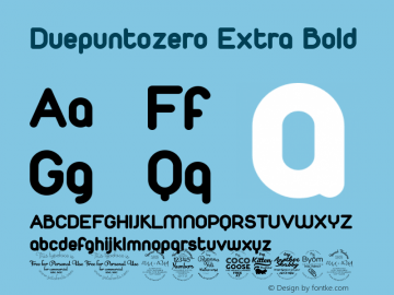 Duepuntozero Extra Bold Version 1.005图片样张