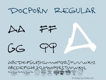 Docporn Regular Version 1.000 2006 initial release Font Sample