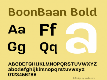 BoonBaan Bold Version 1.0.1 Font Sample