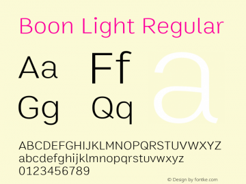 Boon Light Regular Version 2.0图片样张