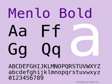 Menlo Bold 12.0d1e2 Font Sample