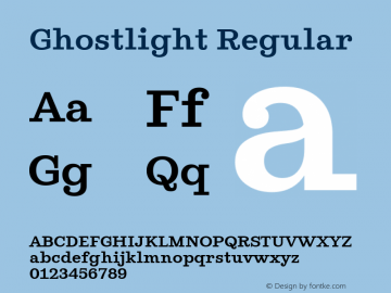 Ghostlight Regular Version 1.100; ttfautohint (v1.5)图片样张