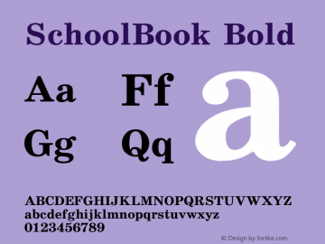 SchoolBook Bold Converted from c:\windows\system\SCB75___.BF1 by ALLTYPE图片样张