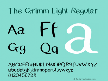 The Grimm Light Regular Version 1.000;PS 001.001;hotconv 1.0.56图片样张