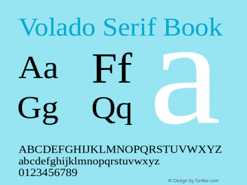 Volado Serif Book Version 1.0.0 Font Sample