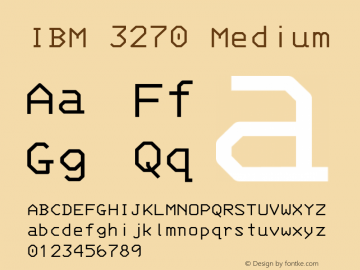 IBM 3270 Medium Version 001.000 Font Sample