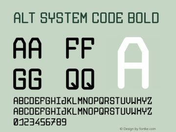 Alt System Code Bold Version 1.00 Font Sample