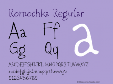 Romochka Regular Version 1.000; ttfautohint (v1.4.1) Font Sample