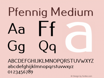 Pfennig Medium Version 20120410 ; ttfautohint (v0.8) Font Sample