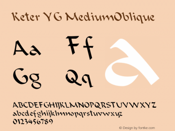 Keter YG MediumOblique 0.103yg Font Sample