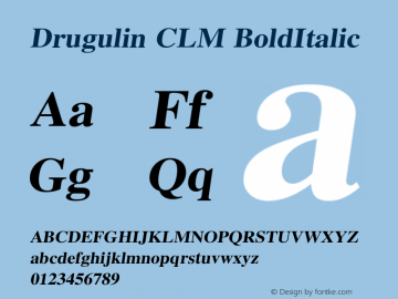 Drugulin CLM BoldItalic Version 0.100图片样张