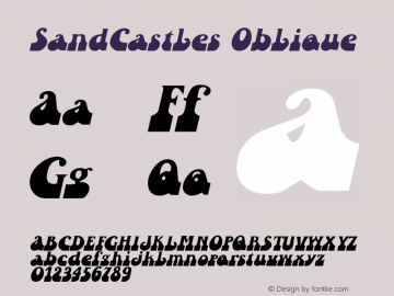 SandCastles Oblique Rev. 003.000 Font Sample