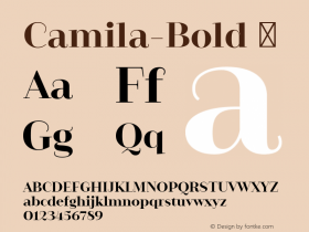 Camila-Bold ☞ Version 1.000;PS 001.000;hotconv 1.0.88;makeotf.lib2.5.64775;com.myfonts.easy.latinotype.camila.bold.wfkit2.version.4Bm8图片样张