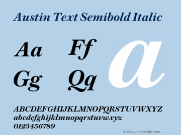 Austin Text Semibold Italic Version 1.200; 2016图片样张
