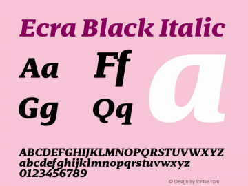 Ecra Black Italic Version 1.100图片样张