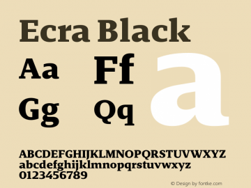 Ecra Black Version 1.100 Font Sample
