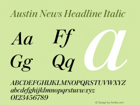 Austin News Headline Italic Version 1.200; 2016图片样张