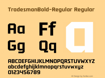 TradesmanBold-Regular Regular Version 1.000;com.myfonts.easy.grype.tradesman.bold.wfkit2.version.4BbE图片样张