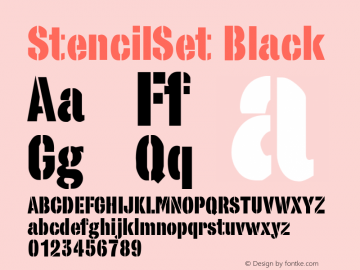 StencilSet Black Rev. 003.000 Font Sample