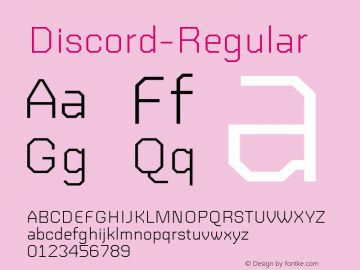 Discord-Regular ☞ Version 1.000;com.myfonts.easy.neder.discord.regular.wfkit2.version.3grw Font Sample