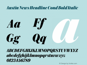 Austin News Headline Cond Bold Italic Version 1.1 2016图片样张