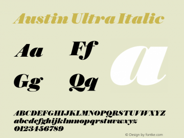 Austin Ultra Italic Version 1.2 2016图片样张