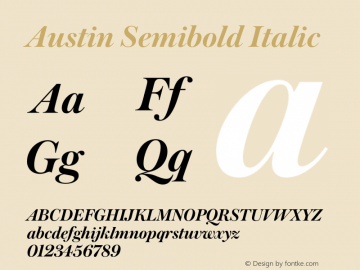 Austin Semibold Italic Version 1.2 2016图片样张