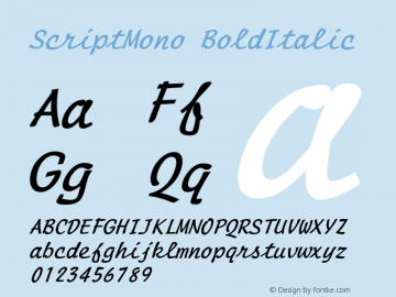 ScriptMono BoldItalic Rev. 003.000图片样张