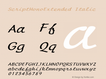 ScriptMonoExtended Italic Rev. 003.000图片样张