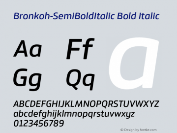 Bronkoh-SemiBoldItalic Bold Italic Version 1.000;com.myfonts.easy.hand-foundry.bronkoh.semibold-italic.wfkit2.version.4AU8图片样张