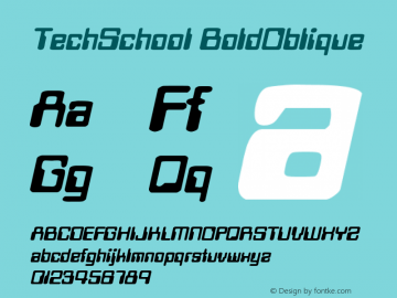 TechSchool BoldOblique Rev. 003.000图片样张