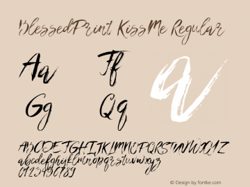 BlessedPrint KissMe Regular Version 1.000;PS 001.000;hotconv 1.0.88;makeotf.lib2.5.64775图片样张