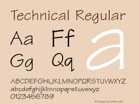 Technical Regular Print Artist: Sierra On-Line, Inc. Font Sample