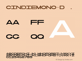 CindieMono-D ☞ Version 1.000;PS 002.000;hotconv 1.0.70;makeotf.lib2.5.58329;com.myfonts.easy.lewis-mcguffie-type.cindie-mono.regular-d.wfkit2.version.4yZ9 Font Sample