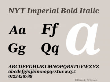 NYT Imperial Bold Italic Version 1.002图片样张