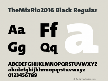 TheMixRio2016 Black Regular Version 1.004 Font Sample