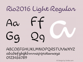 Rio2016 Light Regular Version 2.000 Font Sample