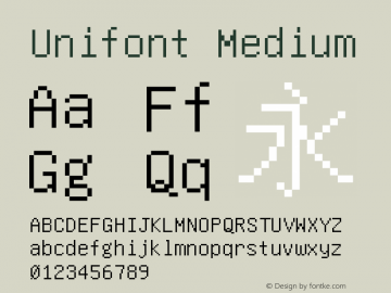 Unifont Medium Version 9.0.01 Font Sample