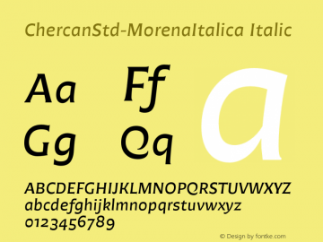 ChercanStd-MorenaItalica Italic Version 1.000;PS 001.000;hotconv 1.0.88;makeotf.lib2.5.64775;com.myfonts.easy.pampatype.chercan.morena-italica.wfkit2.version.4AJZ图片样张