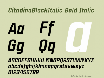 CitadinaBlackItalic Bold Italic Version 001.001 ;com.myfonts.easy.graviton.citadina.black-italic.wfkit2.version.4AeY图片样张