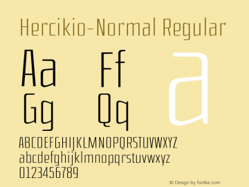 Hercikio-Normal Regular Version 1.000;PS 001.000;hotconv 1.0.70;makeotf.lib2.5.58329;com.myfonts.easy.sea-types.Hercilio.normal.wfkit2.version.4Awr图片样张