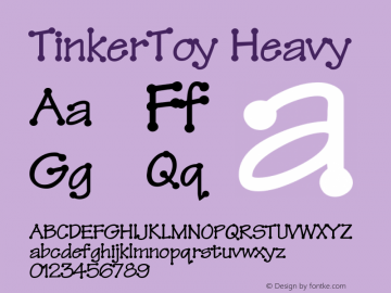 TinkerToy Heavy Rev. 003.000 Font Sample