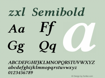 zxl Semibold Version 1.0图片样张