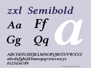 zxl Semibold Version 1.0图片样张