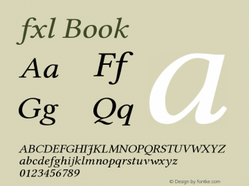 fxl Book Version 5.1.1 Font Sample