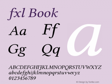 fxl Book Version 5.1.1 Font Sample